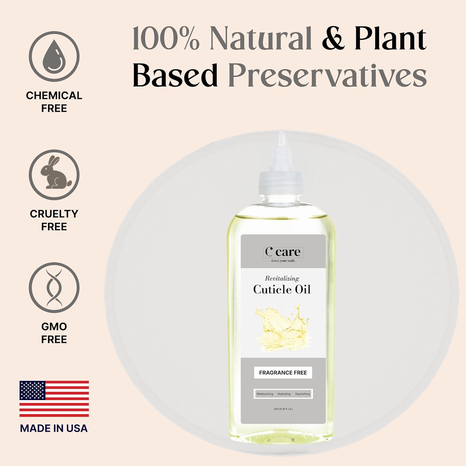 Cuticle Oil 8oz - Fragrance Free