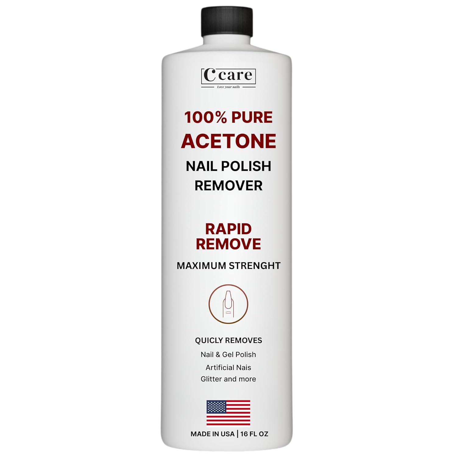 100% Pure Acetone Polish Remover 16 fl oz