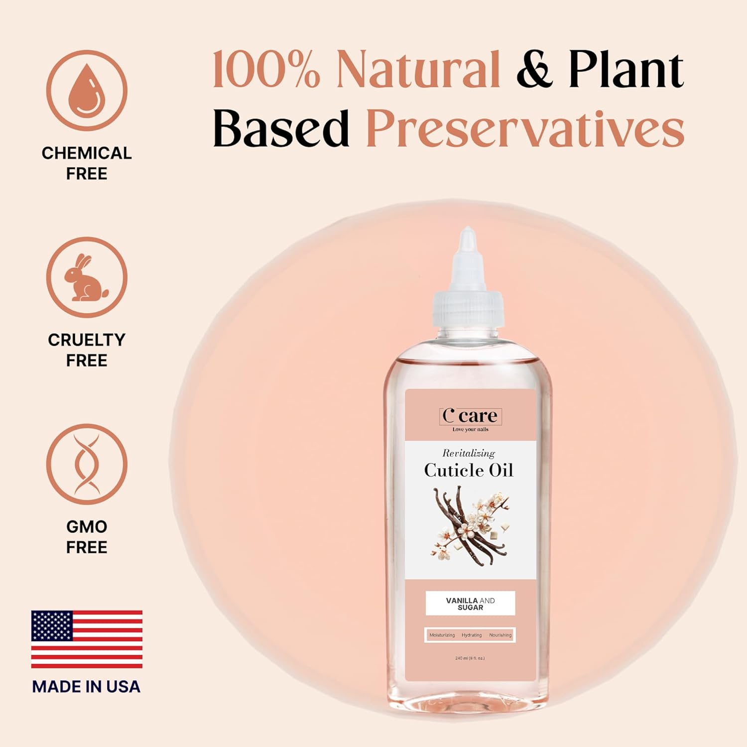 Cuticle Oil 8oz - Vanilla and Sugar